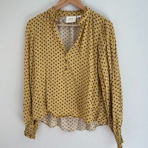 MAEVE by Anthropologie Yellow Polka Dot Blouse